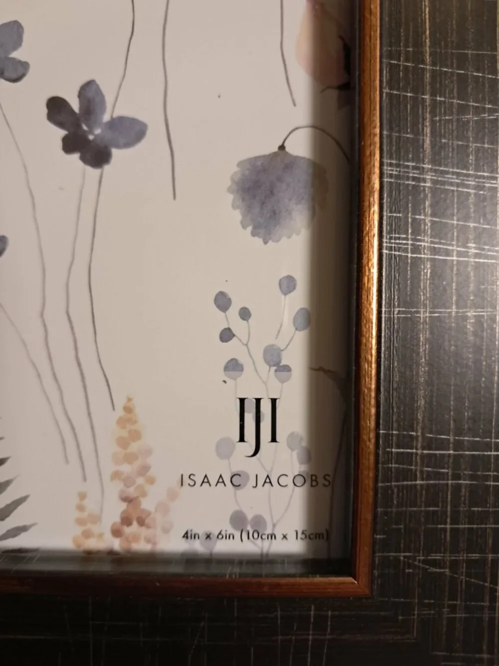 Isaac Jacobs 4x6 Black Brown Floral Picture Frame